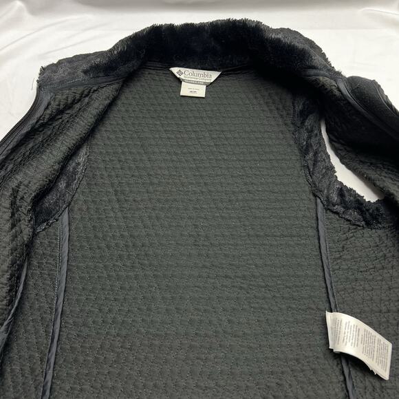 Columbia Women's Vest Black Faux Fur Collar Micro Quilted Full Zip Size Medium - Picture 3 of 11